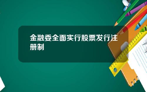 金融委全面实行股票发行注册制