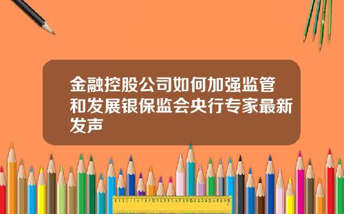 金融控股公司如何加强监管和发展银保监会央行专家最新发声