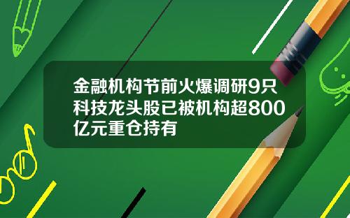 金融机构节前火爆调研9只科技龙头股已被机构超800亿元重仓持有
