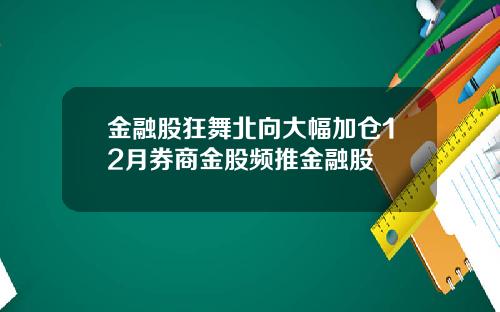 金融股狂舞北向大幅加仓12月券商金股频推金融股
