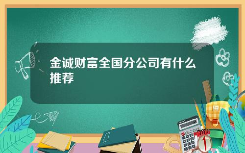 金诚财富全国分公司有什么推荐