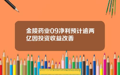 金陵药业09净利预计逾两亿因投资收益改善