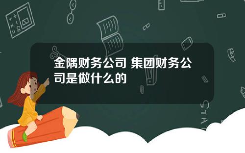 金隅财务公司 集团财务公司是做什么的