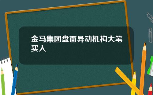 金马集团盘面异动机构大笔买入