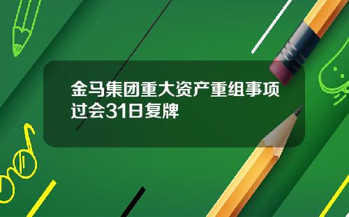 金马集团重大资产重组事项过会31日复牌