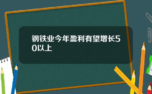 钢铁业今年盈利有望增长50以上