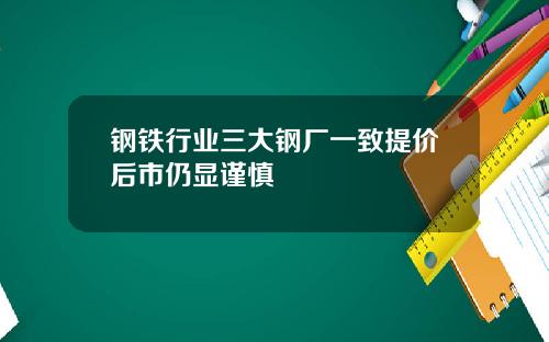 钢铁行业三大钢厂一致提价后市仍显谨慎
