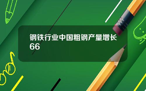 钢铁行业中国粗钢产量增长66