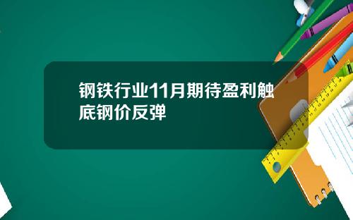 钢铁行业11月期待盈利触底钢价反弹