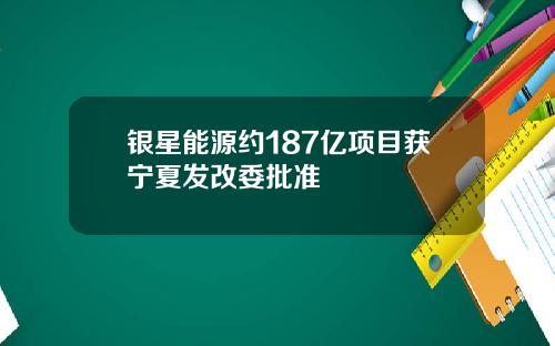 银星能源约187亿项目获宁夏发改委批准
