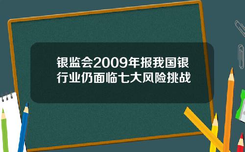 银监会2009年报我国银行业仍面临七大风险挑战