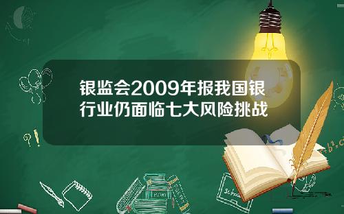银监会2009年报我国银行业仍面临七大风险挑战