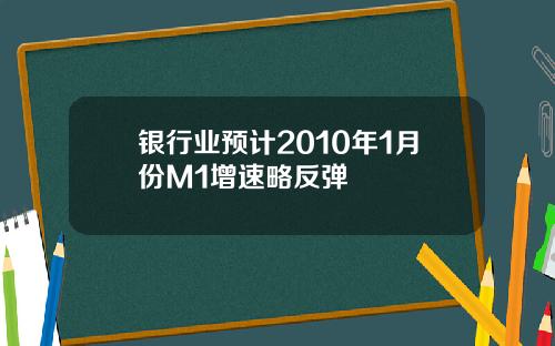 银行业预计2010年1月份M1增速略反弹