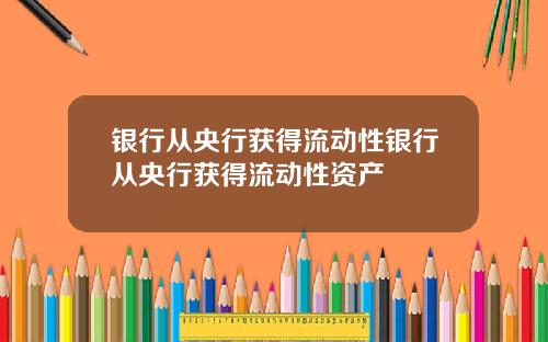 银行从央行获得流动性银行从央行获得流动性资产