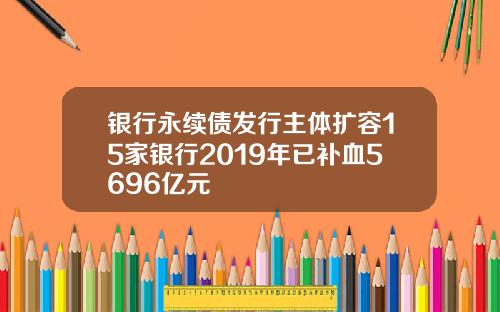 银行永续债发行主体扩容15家银行2019年已补血5696亿元