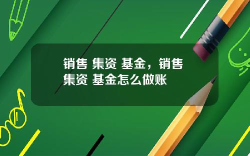 销售 集资 基金，销售 集资 基金怎么做账