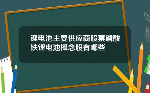 锂电池主要供应商股票磷酸铁锂电池概念股有哪些