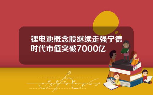 锂电池概念股继续走强宁德时代市值突破7000亿