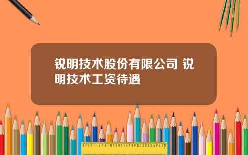 锐明技术股份有限公司 锐明技术工资待遇