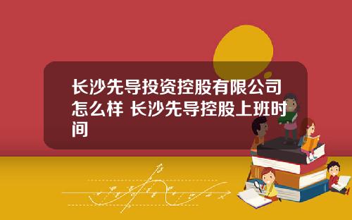长沙先导投资控股有限公司怎么样 长沙先导控股上班时间
