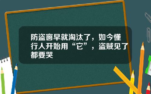 防盗窗早就淘汰了，如今懂行人开始用“它”，盗贼见了都要哭