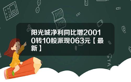 阳光城净利同比增20010转10股派现063元【最新】
