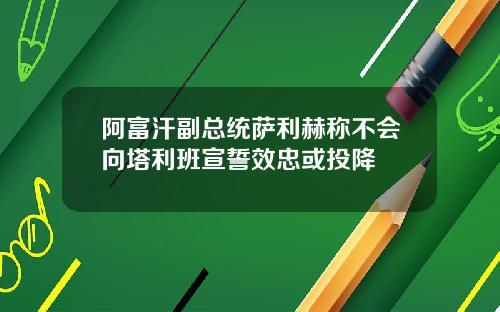 阿富汗副总统萨利赫称不会向塔利班宣誓效忠或投降