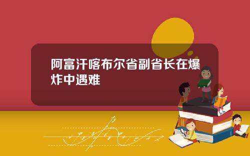 阿富汗喀布尔省副省长在爆炸中遇难