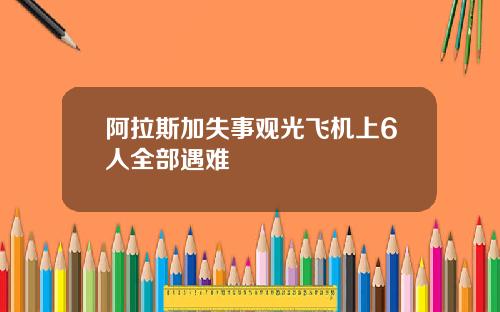 阿拉斯加失事观光飞机上6人全部遇难