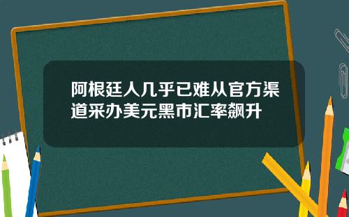 阿根廷人几乎已难从官方渠道采办美元黑市汇率飙升