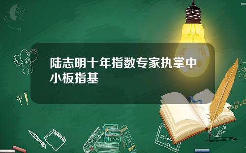 陆志明十年指数专家执掌中小板指基