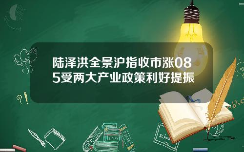 陆泽洪全景沪指收市涨085受两大产业政策利好提振