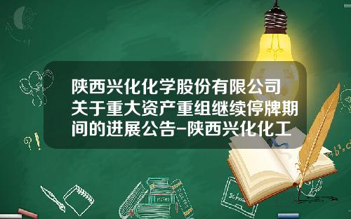 陕西兴化化学股份有限公司关于重大资产重组继续停牌期间的进展公告-陕西兴化化工有限公司