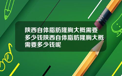 陕西自体脂肪隆胸大概需要多少钱陕西自体脂肪隆胸大概需要多少钱呢