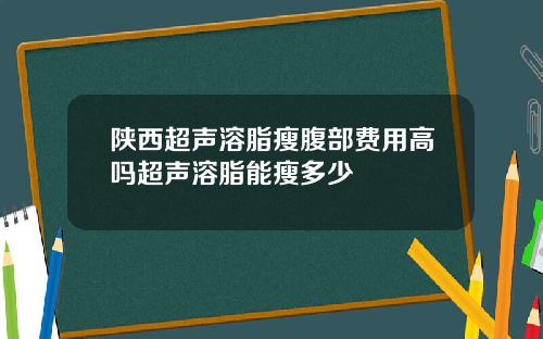 陕西超声溶脂瘦腹部费用高吗超声溶脂能瘦多少