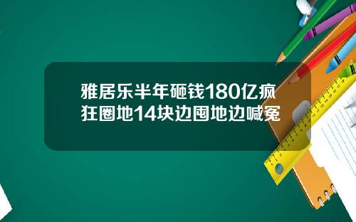 雅居乐半年砸钱180亿疯狂圈地14块边囤地边喊冤