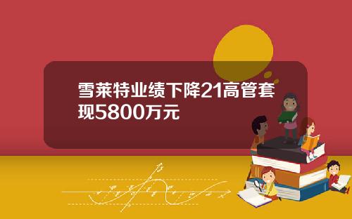 雪莱特业绩下降21高管套现5800万元