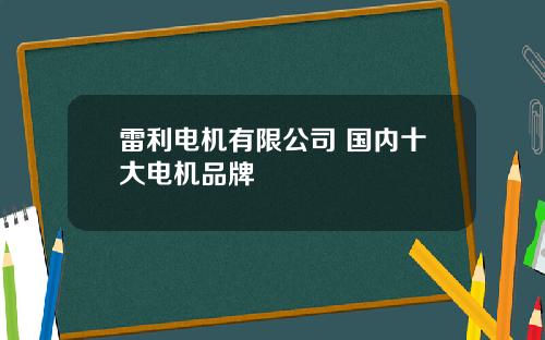 雷利电机有限公司 国内十大电机品牌
