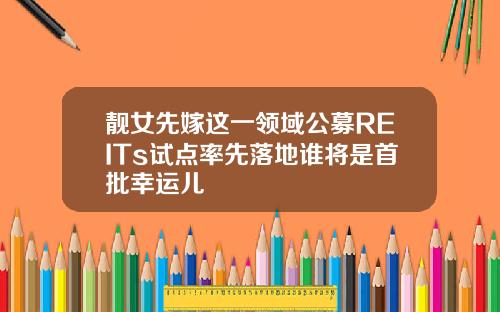 靓女先嫁这一领域公募REITs试点率先落地谁将是首批幸运儿