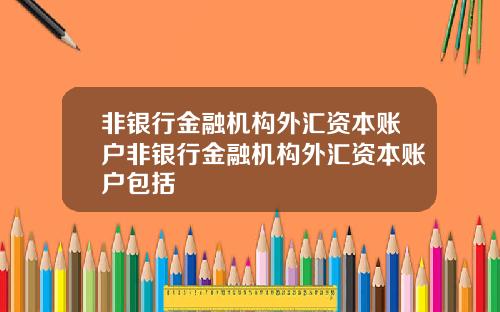 非银行金融机构外汇资本账户非银行金融机构外汇资本账户包括