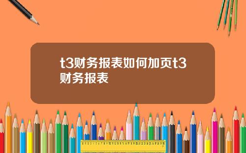 t3财务报表如何加页t3财务报表