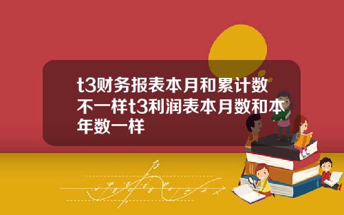 t3财务报表本月和累计数不一样t3利润表本月数和本年数一样