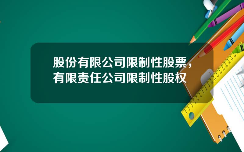 股份有限公司限制性股票，有限责任公司限制性股权