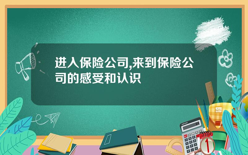 进入保险公司,来到保险公司的感受和认识