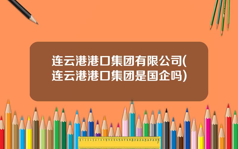 连云港港口集团有限公司(连云港港口集团是国企吗)