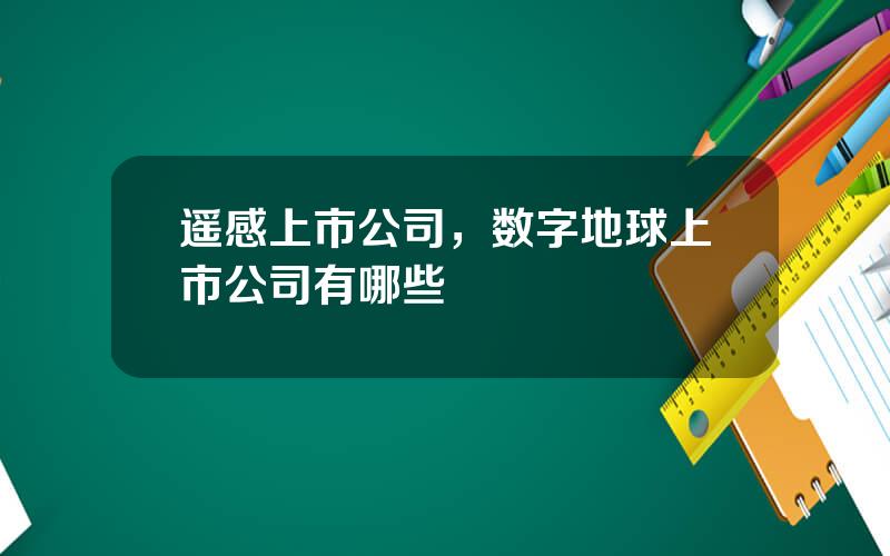 遥感上市公司，数字地球上市公司有哪些