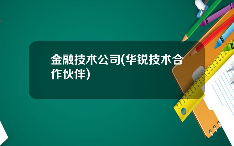 金融技术公司(华锐技术合作伙伴)