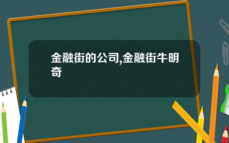 金融街的公司,金融街牛明奇