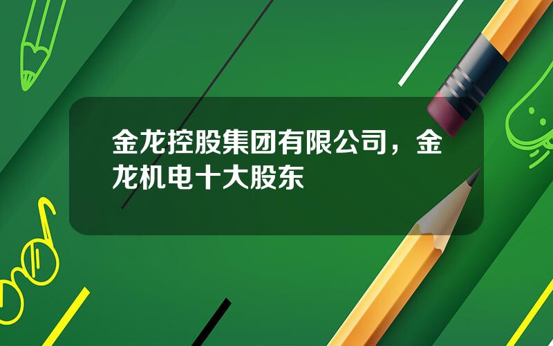 金龙控股集团有限公司，金龙机电十大股东