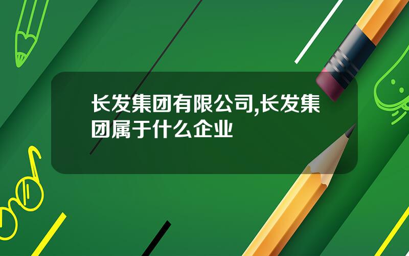 长发集团有限公司,长发集团属于什么企业